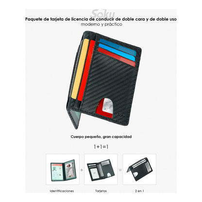 Cartera Slim Tarjetero Porta Licencia Antirrobo Rfid