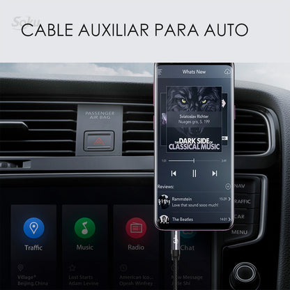 Cable Auxiliar Estereo 2 Jack 3.5mm Machos 4 Polos 1.5m