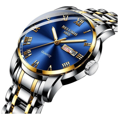 Reloj Hombre Acero Inoxidable Fluorecente Fechador Lujo Bs