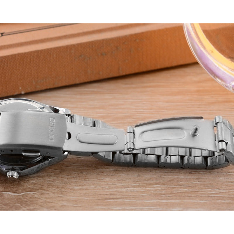 Nuevo Reloj Acero Platinum Contra Agua Inoxidable Cx