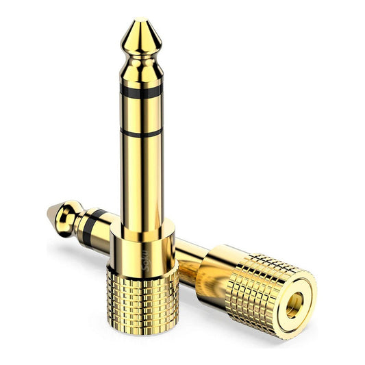 2 Adaptador Audio Estéreo Trs Jack 6.35 Macho A 3.5mm Hembra