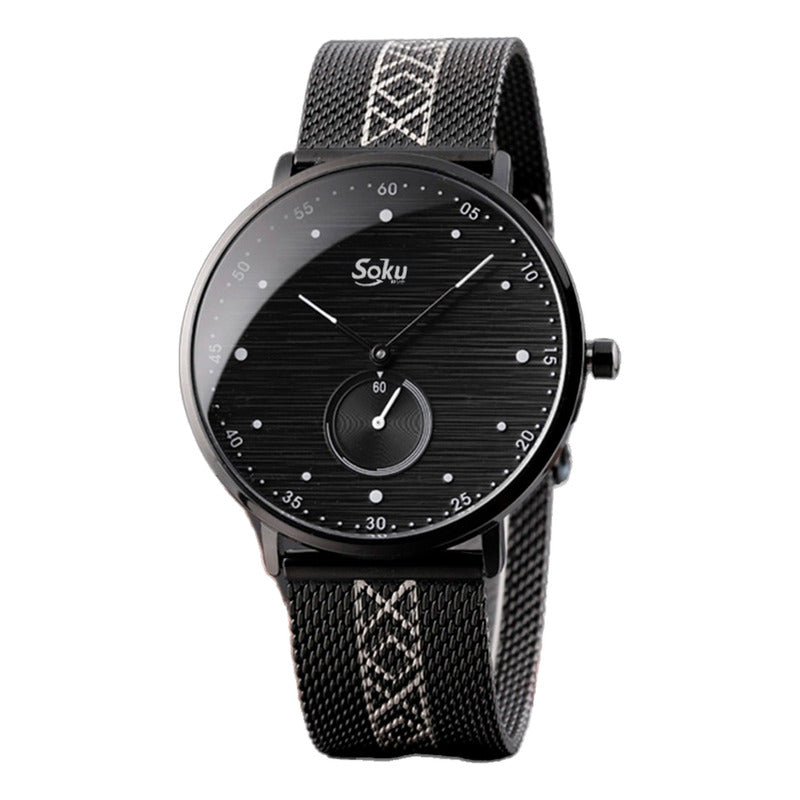 Reloj Acero Malla Inoxidable Cronometro Real Contra Agua Sk