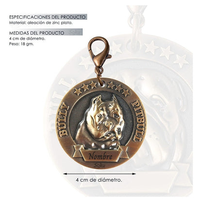 Placa Perro Personalizada Inoxidable  Razas Medalla Grande