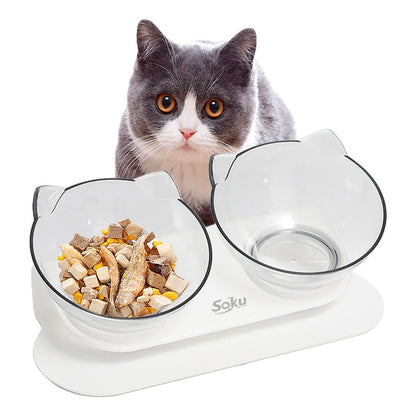 Tazon Doble Elevado Ergónomico Perros Gatos Calidad Soku