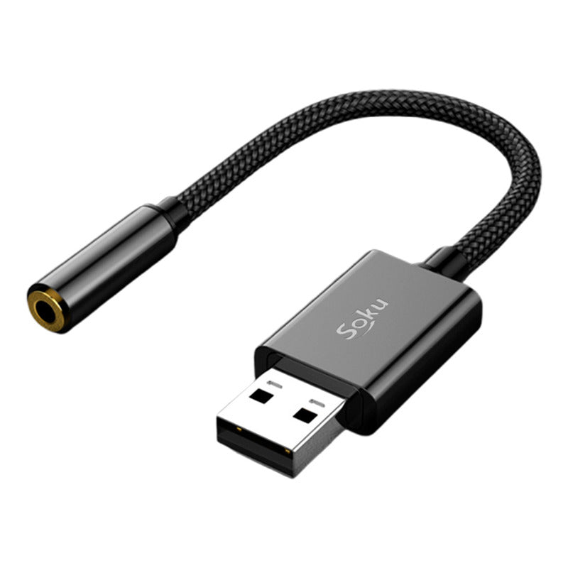 Adaptador Usb A 3.5mm Jack Hembra Con Tarjeta Sonido Externa