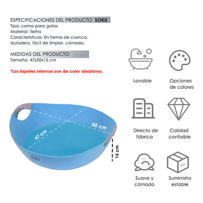 Soku Cama Gato Mascota Cesto Tapete Verano Invierno Calidad