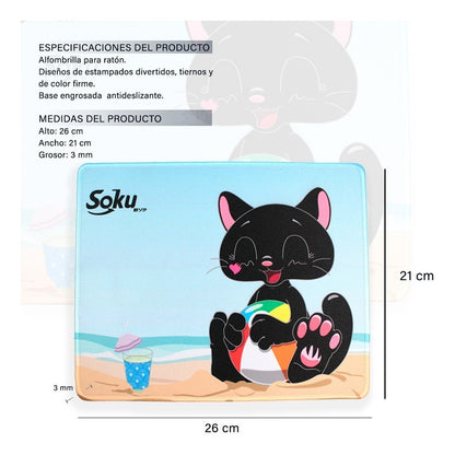 Soku Tapete Raton Antideslizante Kawaii Anime Mascotas