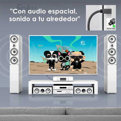 Soku Cable Audio Fibra Óptica Estéreo Digital 7.1 Hifi