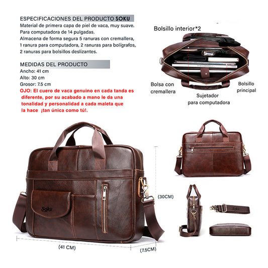 Portafolio Para Mac Laptop Pro Piel Genuina Calidad Soku