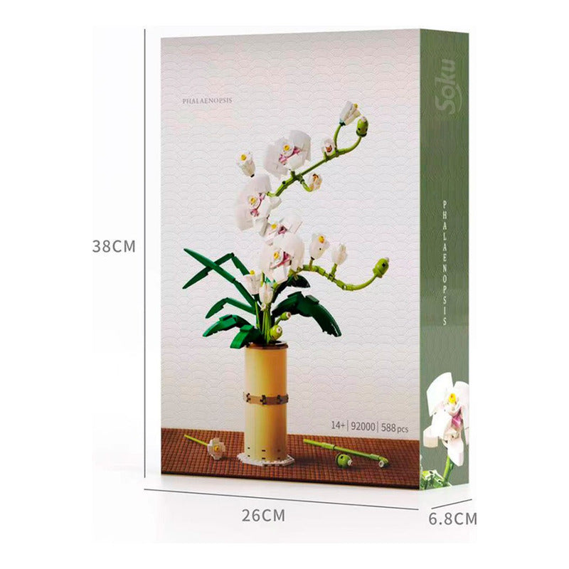 Soku Flores Orquideas Blancas Bloques Construcción Decora