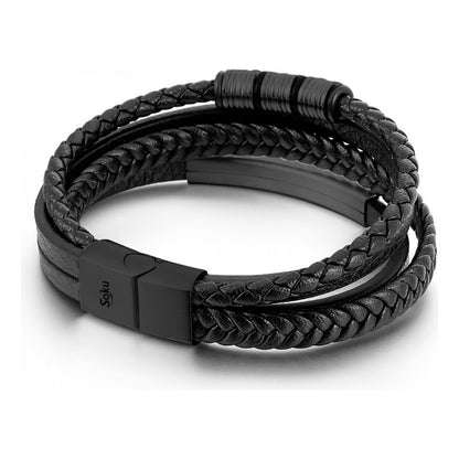 Soku Pulsera Piel Personalizada Acero Inoxidable Titanio