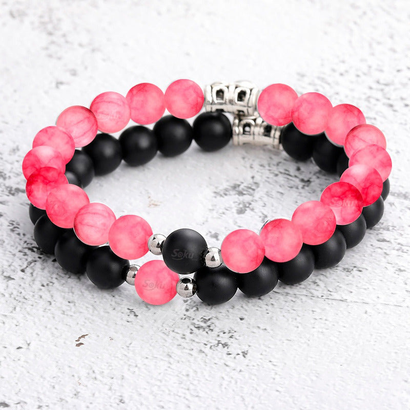 Pulseras Duo Pareja Piedra Iman Eterno Dije Personalizable