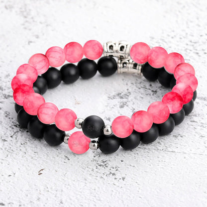 Pulseras Duo Pareja Piedra Iman Eterno Dije Personalizable