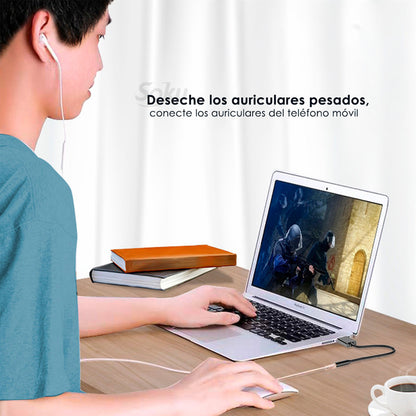 Adaptador Usb A 3.5mm Jack Hembra Con Tarjeta Sonido Externa