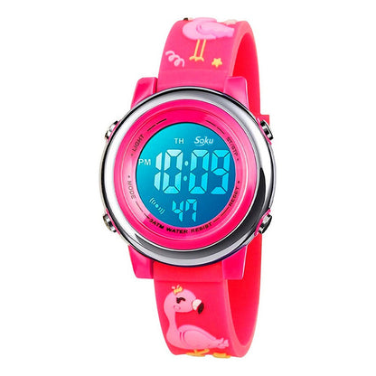 Reloj Infantil Caricaturas 3d Niña Kawaii Contra Agua Led