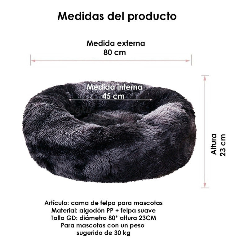 Cama Nido Puff  Felpa Extra Suave Perro Mascota Grande