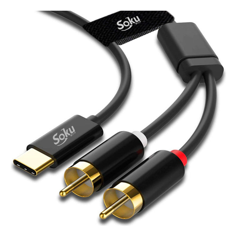 Cable Usb C A 2 Rca Hifi Sonido Premium 24k Soku