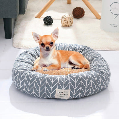 Cama Nido Perro Gato Firme Extra Suave Cojin Extraible Lino