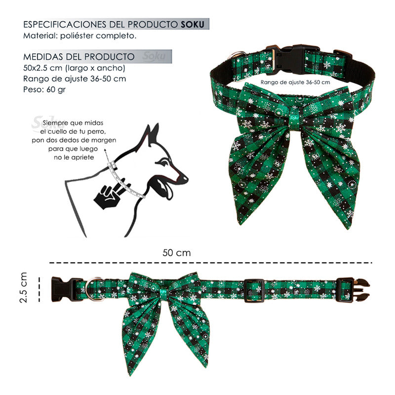 Soku Perro Pañoleta Moño Regalo Fiestas Hipoalergénico