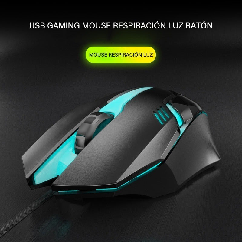Mouse Óptico Gamer Led Iluminado Ratón Usb Alámbrico Juegos