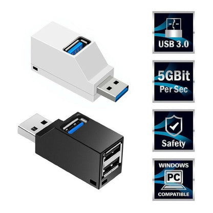 Mini Hub Usb 3.0 3 Puertos Para Mac Ps4 Xbox Datos Portatil