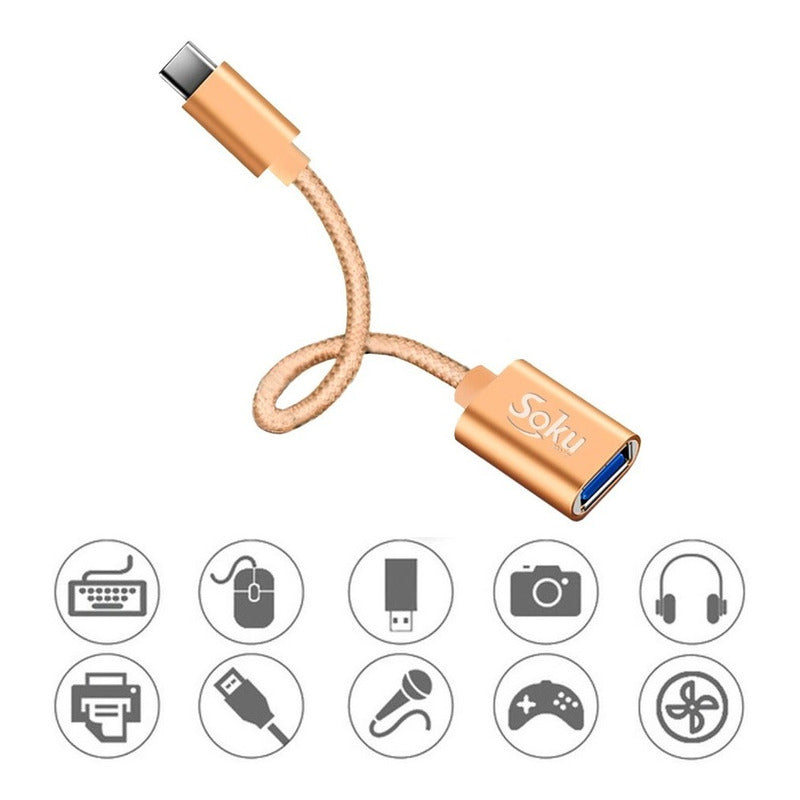Adaptador Cable Otg Tipo C  A Usb 3.0 Para Celular Mac