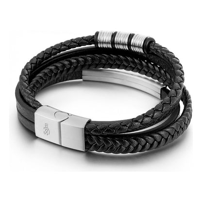 Soku Pulsera Piel Personalizada Acero Inoxidable Titanio