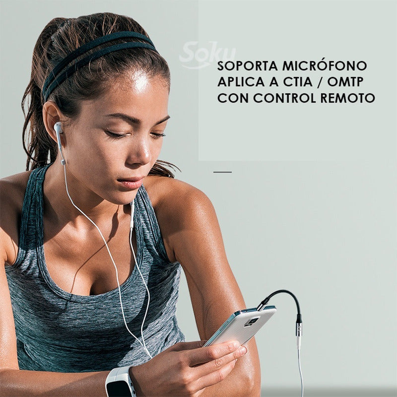 Adaptador Usb 3.1 Tipo-c A Auxiliar 3.5 Audifono Micrófono