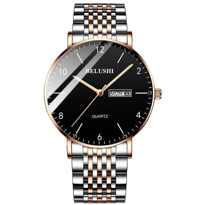 Reloj Hombre Inoxidable Fluorecente Resistente Agua 3 Bar Bs