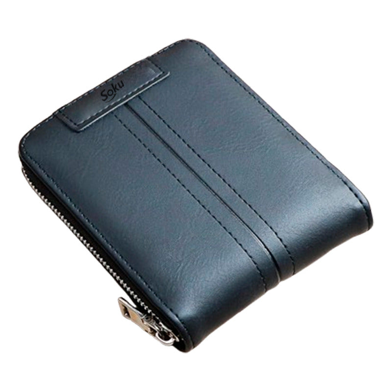 Cartera Billetera Cierre Monedero Hombre Antirrobo Rfid