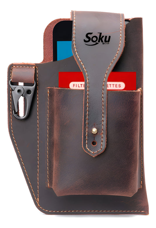 Soku Funda Piel Natural Original Para iPhone Celular Cinto