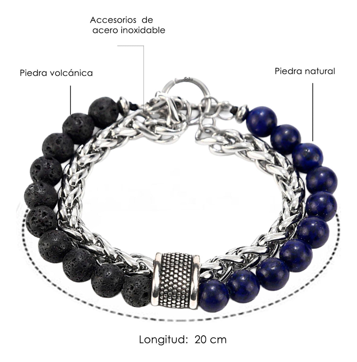 Soku Pulsera Suerte Poder Obsidiana Ojo De Tigre Natural