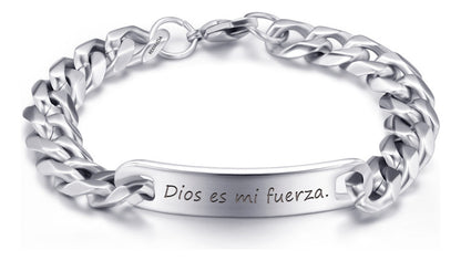 Pulsera Esclava Personalizada Mensaje Inoxidable Rexmoda