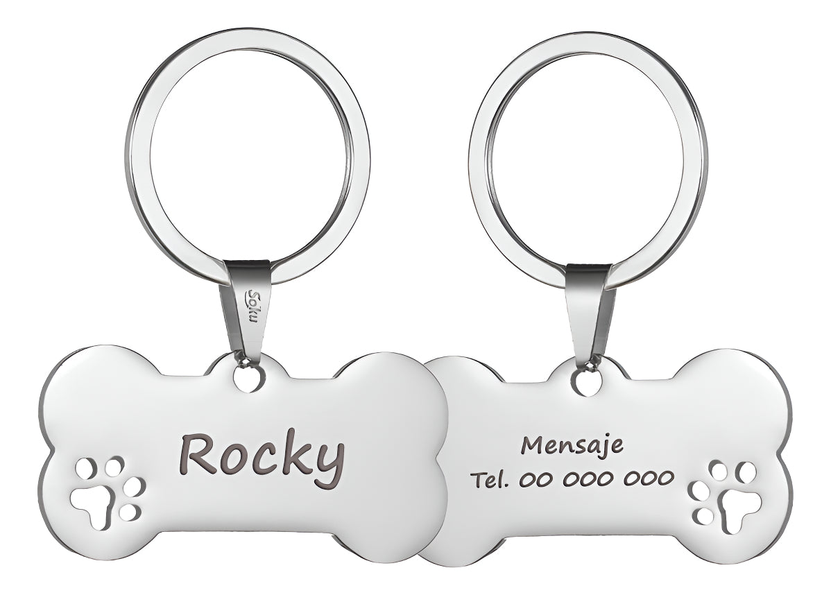 Soku Placa Personalizada Perro Huella Gato Tag Inoxidable