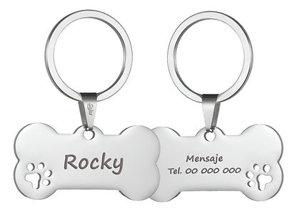 Soku Placa Personalizada Perro Huella Gato Tag Inoxidable