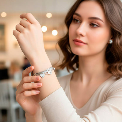 Pulsera Corazones Personzalizado Acero Inoxidable Rexmoda