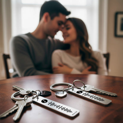 Llaveros Pareja Personalizado Acero Inoxidable Corazon