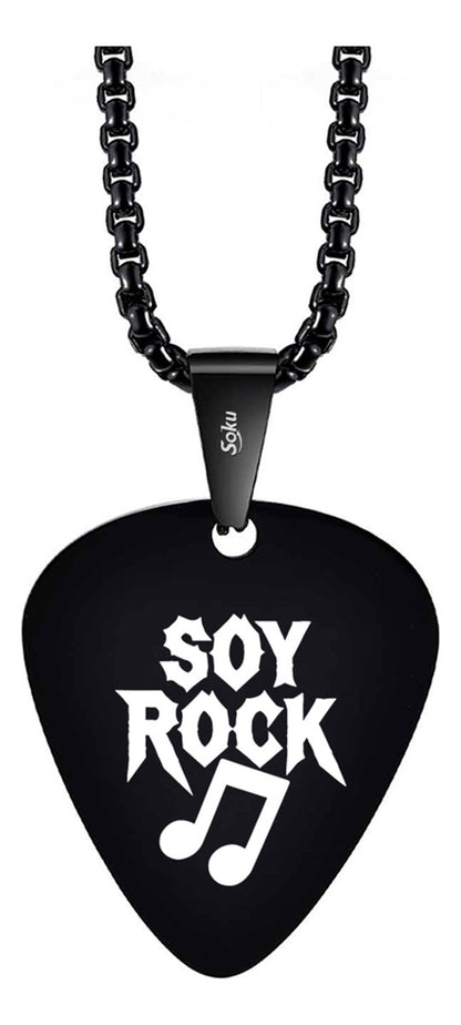 Collar Con Dije Colgante De Púa De Guitarra