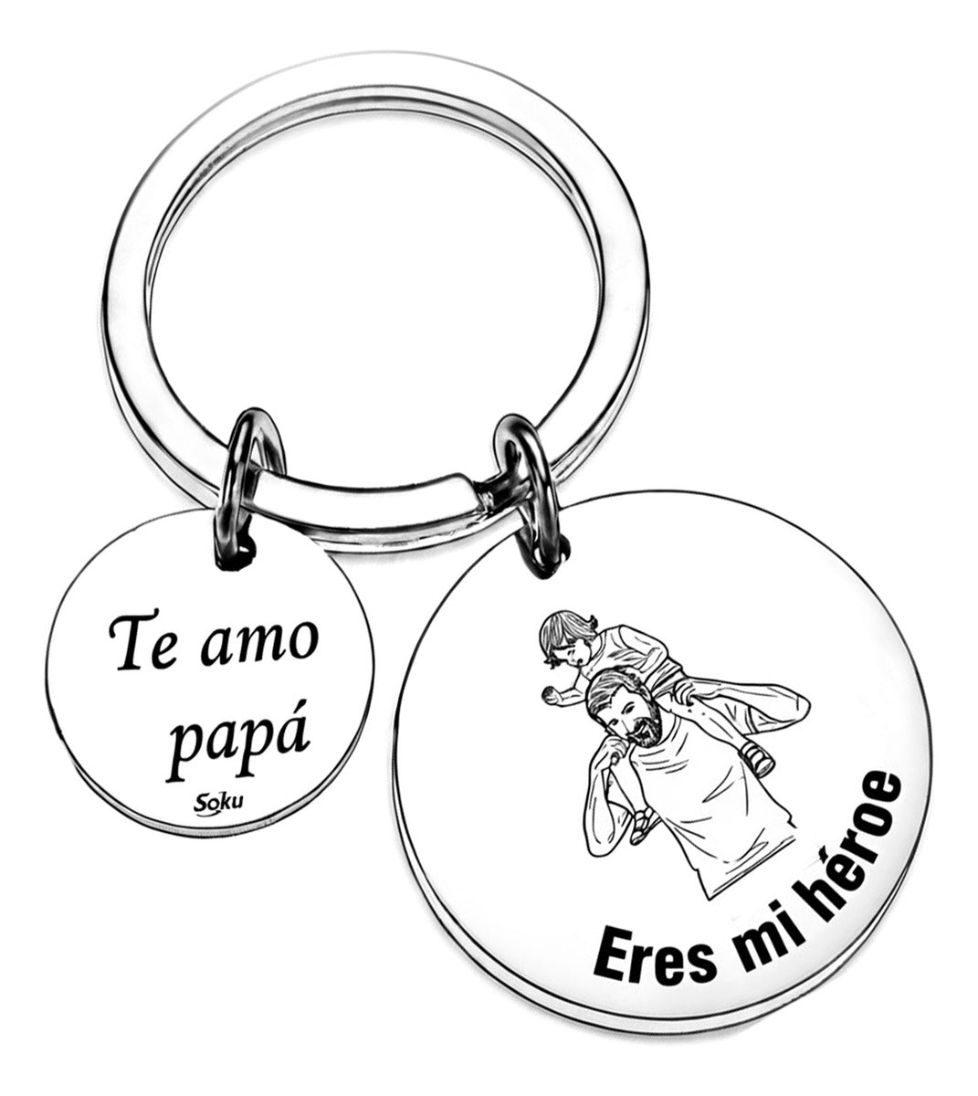Soku Llavero Grabado Personalizado Papa Regalo Inoxidable