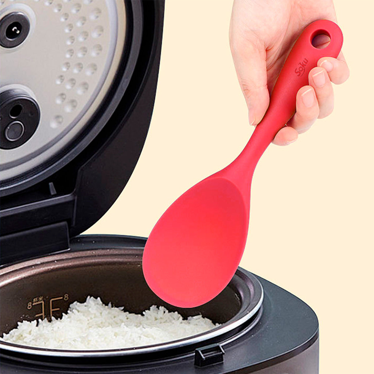 Soku Cuchara Plana Servir Arroz Salsa Silicón Cocina Facil