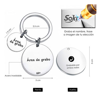 Soku Llavero Personalizado Soccer Futbol Papá Inoxidable