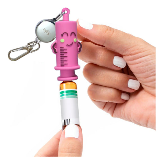 Soku Llavero Yoyo Rompe Ampolletas Jeringa Enfermera Color Fucsia