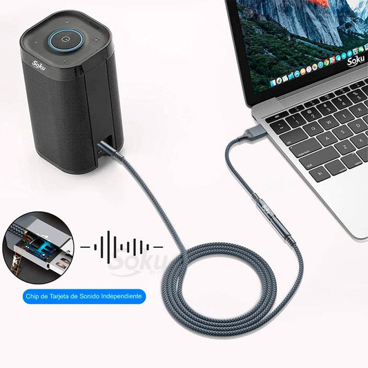 Adaptador Audio Usb Macho A Jack 3.5mm Tarjeta Chip Hifi