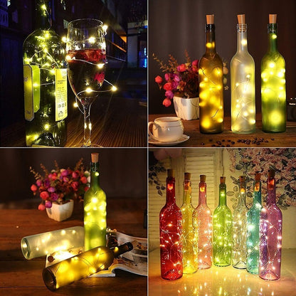 3x Soku Serie Luces Decoración 20 Leds P/botella Vino Corcho