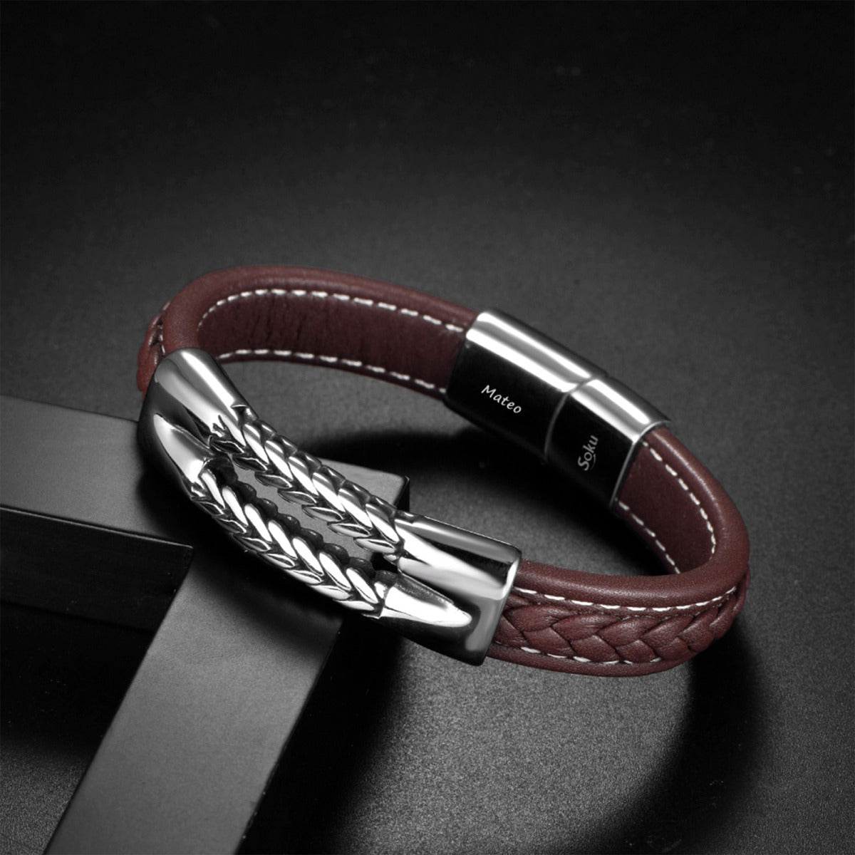 Soku Pulsera Personalizada Dragon King Inoxidable Micro Piel