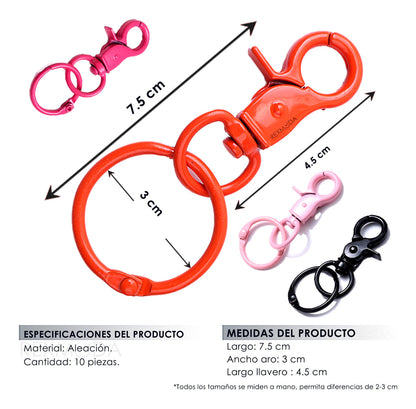 10 Ganchos Argollas Para Llavero Lote