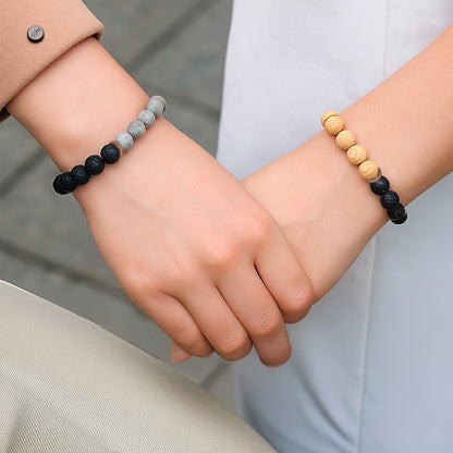 Pulsera Ajustable Lava Dual Balance Natural Yoga Moda