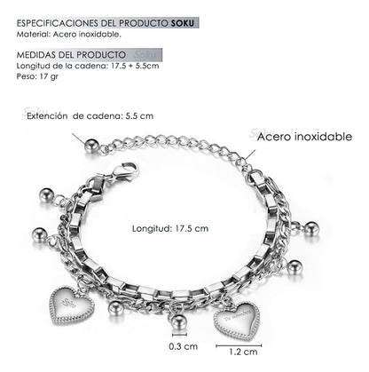 Soku Pulsera Personalizada Cadena Acero Inoxidable Dura Vida