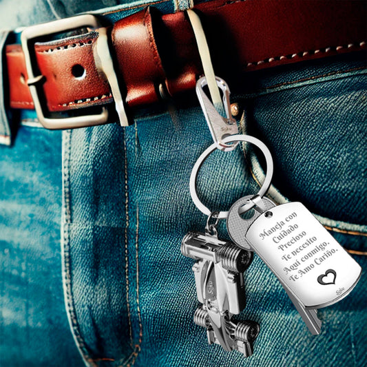 Soku Llavero Personalizado Inoxidable Auto Carrera Piloto