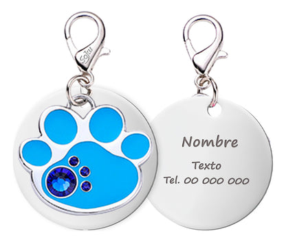 Soku Placa Personalizada Perro Gato Huella Cristal Premium+
